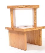 PAIR OF MODERN PINE EFFECT OCCASIONAL TABLES