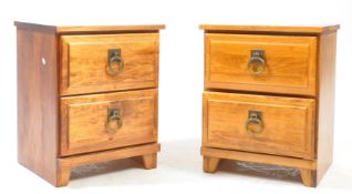 CONTEMPORARY PAIR OF HARDWOOD BEDSIDE CHESTS