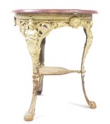 VICTORIAN 19TH CENTURY CAST IRON & MAHOGANY PUB TAVERN TABLE