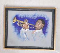 LES BENSON - 2019 OIL ON CANVAS PAINTING OF LOUIS ARMSTRONG