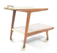 BRITISH MODERN DESIGN - FORMICA & TEAK BUTLERS HOSTESS TROLLEY