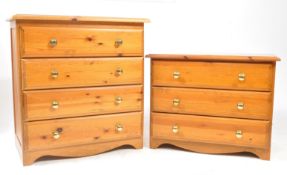COUNTRY PINE CHEST OF DRAWER WITH SMALLER EXAMPLE