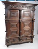 19TH CENTURY CONTINENTAL MAHOGANY FLEMISH ARMOIRE