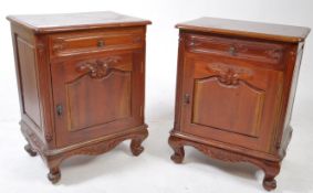 PAIR OF FRENCH MAHOGANY BEDSIDE CABINETS