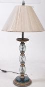 VINTAGE LATE 20TH CENTURY GLASS & METAL TABLE LAMP
