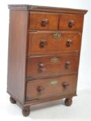 VICTORIAN OAK PEDESTAL CHEST OF DRAWERS
