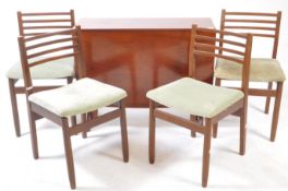 G-PLAN FURNITURE - MID CENTURY TEAK GATELEG DINING TABLE AND FOUR CHAIRS