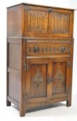 JACOBEAN REVIVAL IPSWICH OAK COCKTAIL CABINET