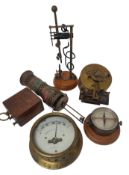 COLLECTION OF BRASS GAUGES, INSTRUMENTS & OTHER ITEMS