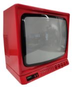 VINTAGE FIDELITY PORTABLE RED TELEVISION