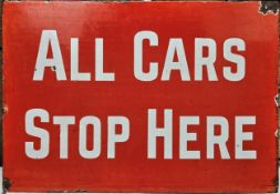 EARLY 20TH CENTURY DOUBLE SIDED ENAMEL TRAM SIGN