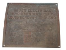 VINTAGE BRUSH ELECTRICAL ENGINEERING PLAQUE