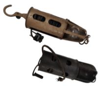 TWO VINTAGE INDUSTRIAL / FACTORY SHIELDED WORKING LAMPS