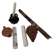 COLLECTION OF OIL BURNER LAMPS AND CANDLES