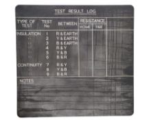 VINTAGE ELECTRICITY FACTORY TESTING / EXAMINATION CHALK BOARD