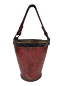 19TH CENTURY PAINTED RED FIRE BUCKET