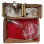 COLLECTION OF EARLY 20TH CENTURY LARGE PROJECTOR BULBS