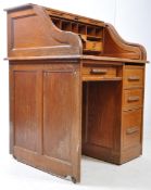 EARLY 20TH CENTURY ROLL TOP TAMBOUR WRITING DESK