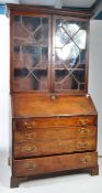 19TH CENTURY GEORGE III LIBRARY BOOKCASE BUREAU