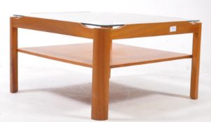 MEYERS FURNITURE - RETRO MID CENTURY TEAK & GLASS COFFEE TABLE