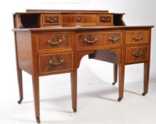 EDWARDIAN MAHOGANY INLAID DRESSING / WRITING TABLE DESK