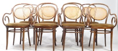 DINETTE MID CENTURY SET OF EIGHT THONET STYLE BENTWOOD CHAIRS