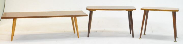 BRITISH MODERN DESIGN - THREE VINTAGE 20TH CENTURY ATOMIC COFFEE TABLES