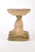 20TH CENTURY RECONSTITUTED STONE BIRD BATH