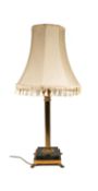 20TH CENTURY GILT BRASS & MARBLE CORINTHIAN TABLE LAMP