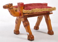 VINTAGE 20TH CENTURY CARVED CAMEL FOOTSTOOL