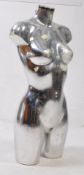 EX SHOP HABERDASHERY DISPLAY SILVER FEMALE BUST FORM MANNEQUIN