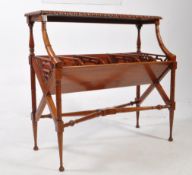 VICTORIAN REVIVAL AESTHETIC MOVEMENT STYLE MAHOGANY BOOKSTAND TROUGH