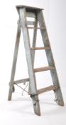 EARLY 20TH CENTURY INDUSTRIAL PAINTER'S STEP LADDER / PLANT STAND