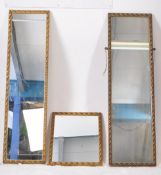 TWO MID CENTURY FRENCH GILT RECTANGULAR WALL MIRRORS