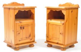 19TH CENTURY REVIVAL COUNTRY PAIR OF PINE BEDSIDE CABINETS