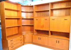 E GOMME, G PLAN - LARGE TEAK WALL UNITS & CORNER CABINET