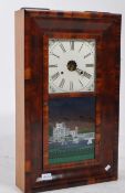 JEROME & CO - 19TH CENTURY MAHOGANY CASED THIRTY HOUR WALL CLOCK