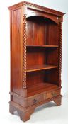 LARGE HARDWOOD OPEN WINDOW BOOKCASE CABINET