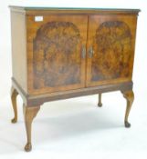 QUEEN ANNE REVIVAL BURR WALNUT COCKTAIL / MUSIC CABINET
