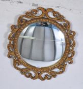 20TH CENTURY ROCOCO STYLE GILT PAINTED PLASTER CONVEX WALL MIRROR