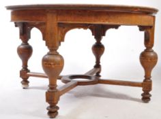 VICTORIAN 19TH CENTURY AESTHETIC MOVEMENT OAK CIRCULAR DINING TABLE