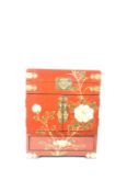 CONTEMPORARY CHINOISERIE RED LACQUERED & GILT TABLE TOP CABINET