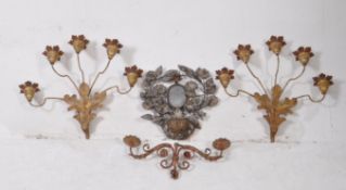 COLLECTION OF 20TH CENTURY METAL WALL CANDLE HOLDERS / SCONCES