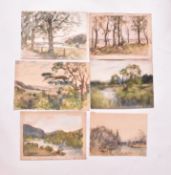 A. E. BORTHWICK (1871-1955) - SIX EN PLEIN AIR SCOTTISH LANDSCAPE WATERCOLOURS