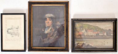 A. E. BORTHWICK - THREE ORIGINAL EARLY 20TH CENTURY OIL & PENCIL PAINTINGS