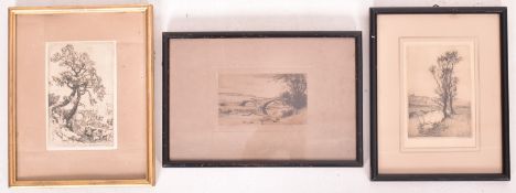 A. E. BORTHWICK (1871-1955) - THREE ETCHINGS ON PAPER SIGNED