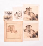 A. E. BORTHWICK (1871-1955) - SIX ETCHINGS ON PAPER OF A BORDER STRONGHOLD