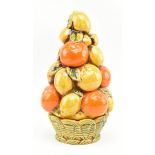 VINTAGE MID CENTURY CONTINENTAL MAJOLICA FRUIT DISPLAY CENTREPIECE VASE BOWL