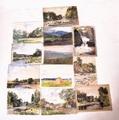 A. E. BORTHWICK (1871-1955) - 12 EN PLEIN AIR WATERCOLOUR LANDSCAPES