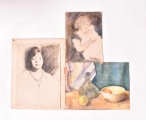 A. E. BORTHWICK (1871-1955) - THREE FAMILY PORTRAIT WATERCOLOUR & PASTEL PAINTINGS